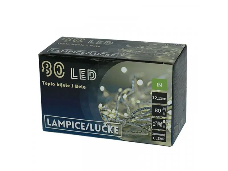 Novogodišnje lampice LED bele 80 komada B-O 52-104000