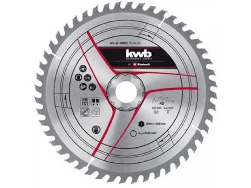 KWB TCT rezni list 254X30X3.2mm T48 49589551