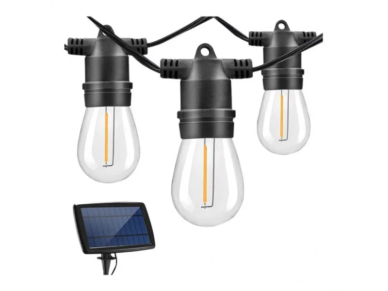 Solarni LED niz 15 m, 15 sijalica SNZ-15WW/15M-S