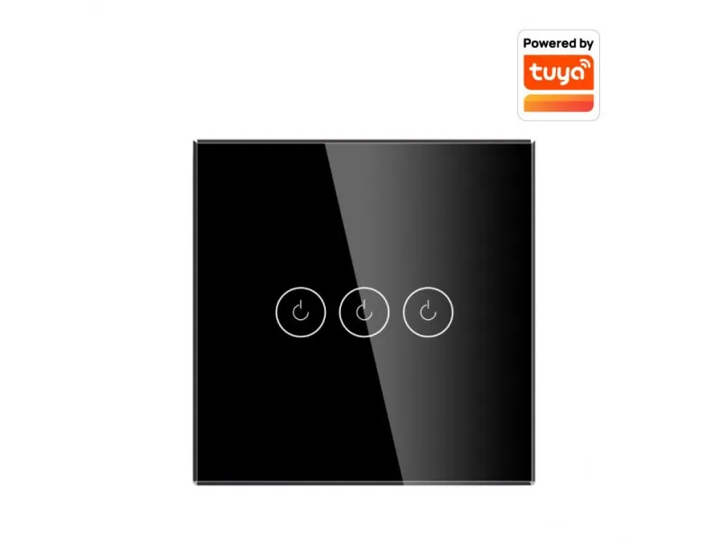 Wi-Fi smart prekidač svetla sa N provodnikom 3x5A WFPS-N03/BK