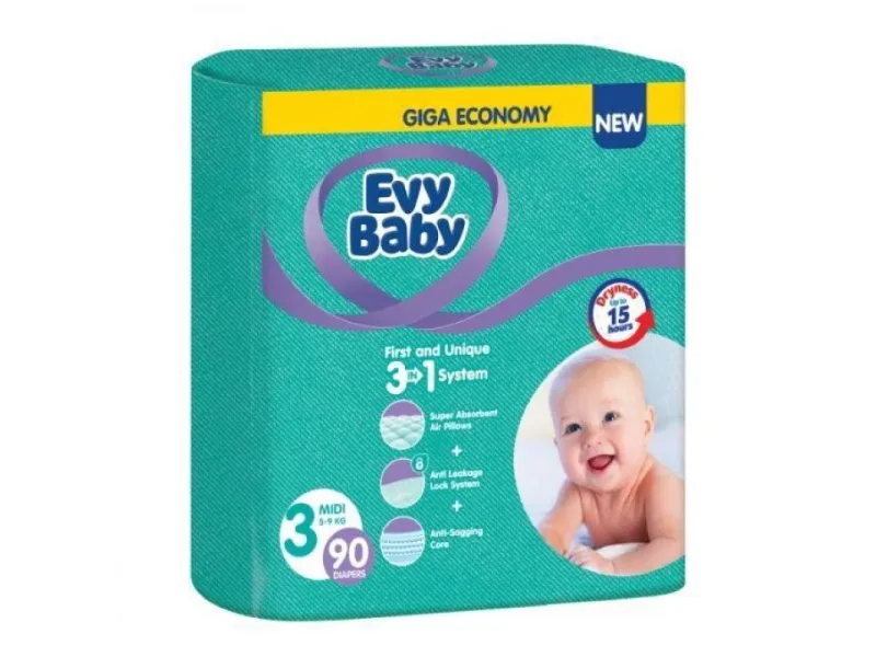 Pelene Giant 3 Midi 5-9kg 90kom 3 u 1