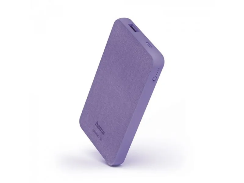 ''Fabric 10'' Power Bank, 10000 MAh, Lila USB-A + USB-C