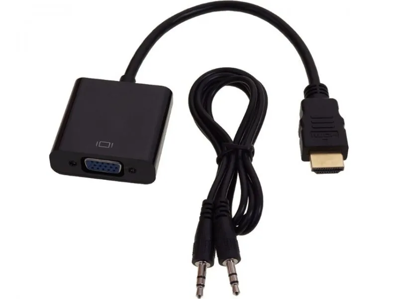 Adapter HDMI (M) - VGA D-sub (F) + Audio kabl 3.5mm (M/M) crni