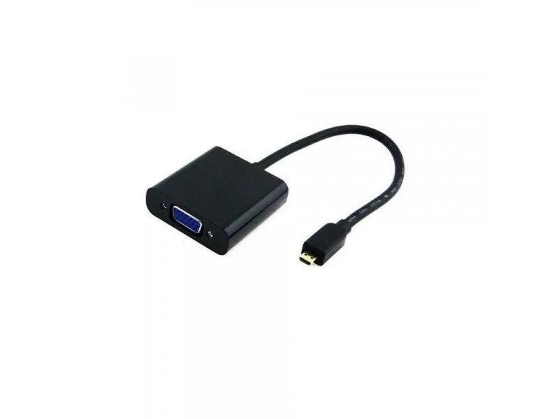 Adapter konvertor Micro HDMI (M) - VGA (F) crni