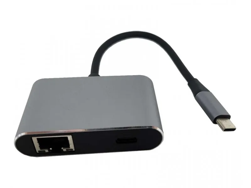 Adapter-konvertor TIP C na 2xUSB 3.0+TIP C+RJ45