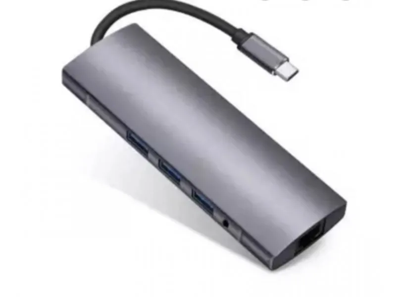 Adapter-konvertor TIP-C na HDMI + 4XUSB 3.0 + TIP C + SD/Micro + Audio+VGA + RJ45