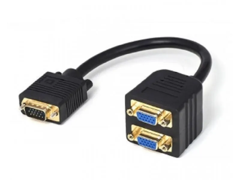 Adapter VGA - VGA M/2F (spliter) crni