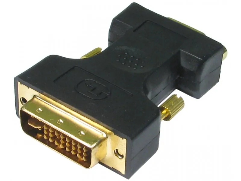 DVI-I (M) - VGA (F) crni