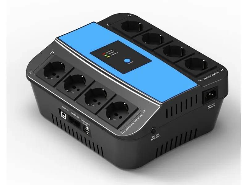 Flat UPS 800VA 480W USB+RJ11 Schuko