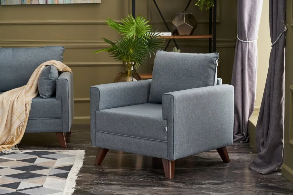 Fotelja Bella Soft Tekli Koltuk Blue