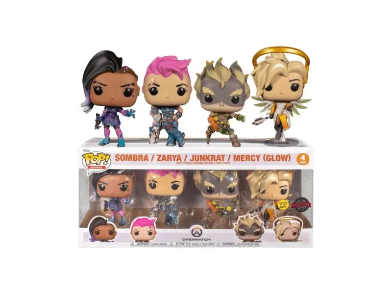 Bobble Figure Overwatch POP! 4-Pack - Sombra / Zarya /Junkrat /Mercy (Glow)