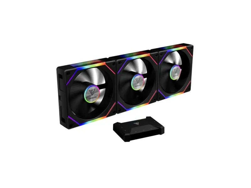 Aeolus P2-1203U BL ARGB PWM 120mm set 3 ventilatora sa kontrolerom