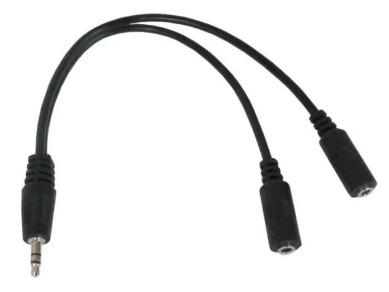 3.5mm stereo na 2x3.5mm stereo socket splitter kabl, 10cm (CCA-415-0.1M)