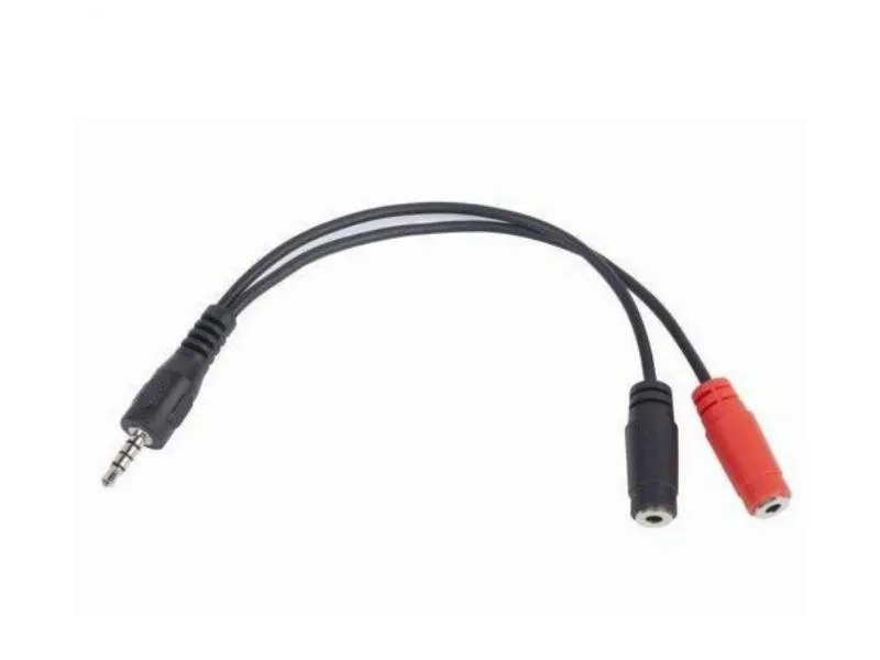 Adapter 3.5mm-2x3.5mm M/F 0,2m CCA-417 Crni
