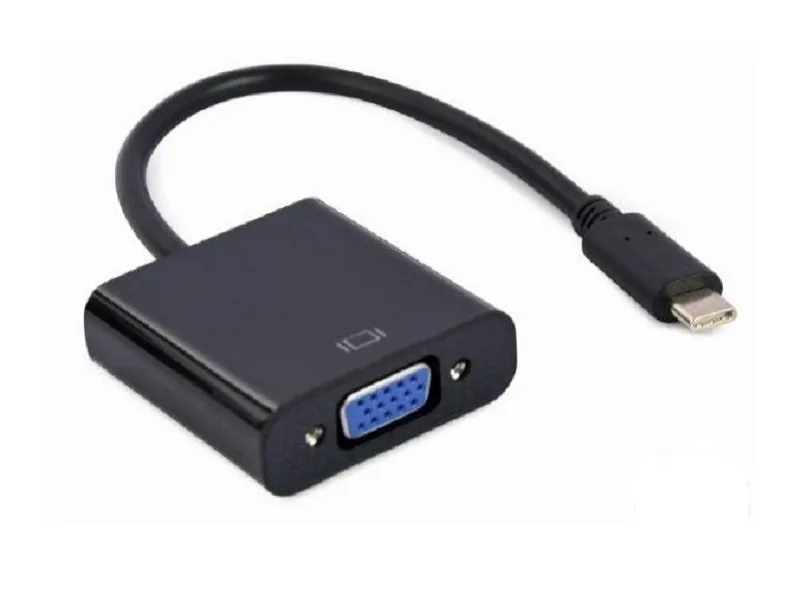 Adapter A-CM-VGAF-01 USB Type-C to VGA adapter cable, 15 cm, black