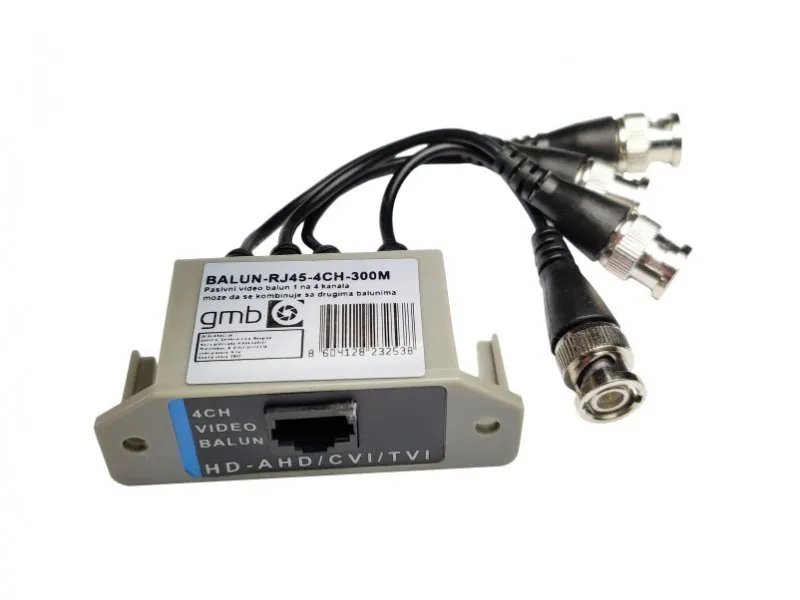 BALUN RJ45-4CH-300M Gembird balun za 4 kamere (AHD/CVI/TVI) do 5 megapiksela