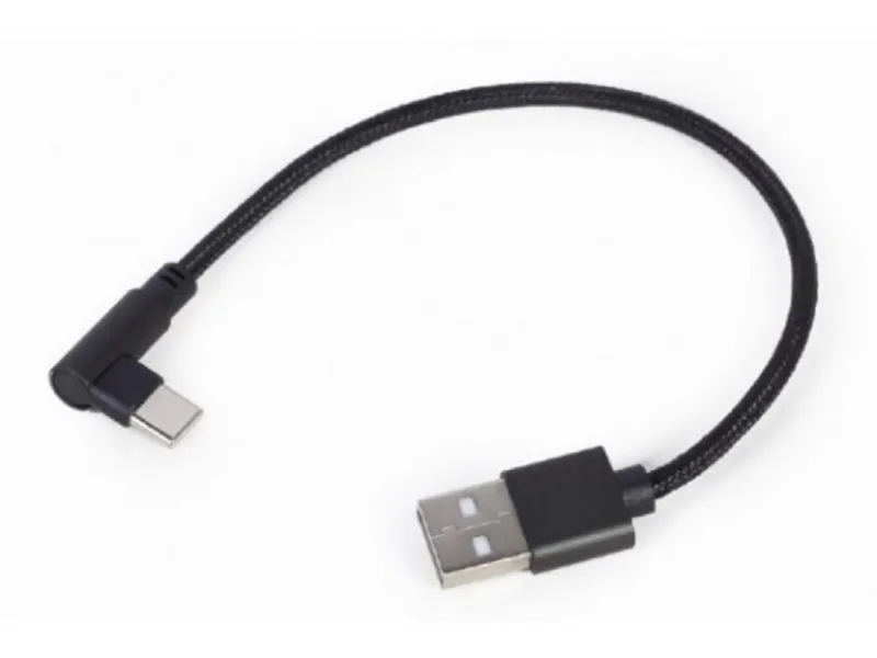 CC-USB2-AMCML-0.2M Gembird pod uglom USB Type-C kabl za punjenje i prenos podataka, 0.2 m, black