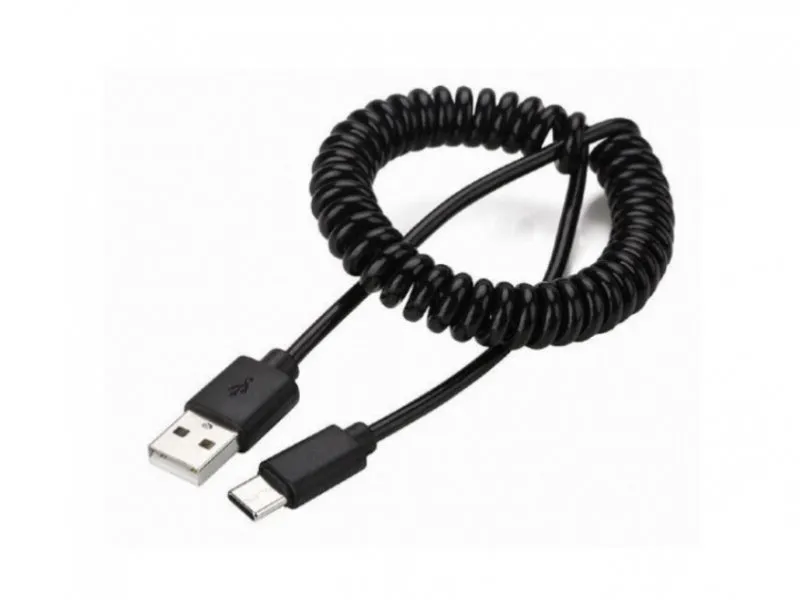 CC-USB2C-AMCM-6 Spiralni USB 2.0 AM na USB-C kabl, 1.8 m, black