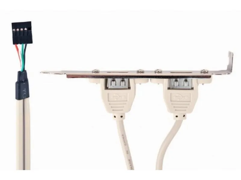 Double USB Receptacles on bracket 25cm