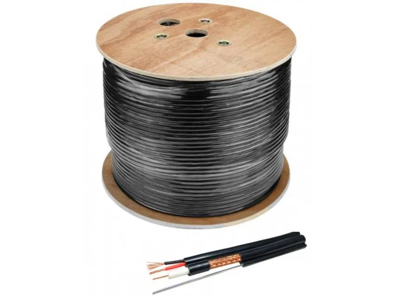 KABL-COAX-RG59+2X0.75 CCA/PE/300M/MSG outdoor koaksialni kabl sa napojnim kablom 2x0,75 + SAJLA 300m
