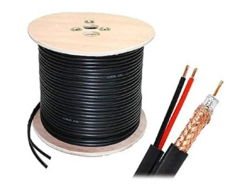 KABL-COAX-RG59+2X0.75 CCA/PVC/300M koaksialni kabl sa napojnim kablom 2x0,75mm black 300m