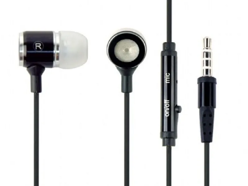 MHS-EP-001 Metal MP3 slušalice sa mikrofonom black (1x3,5mm)