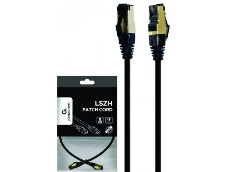 Mrežni kabl S/FTP Cat.8 LSZH patch cord, crni 0,25m (PP8-LSZHCU-BK-0.25M)