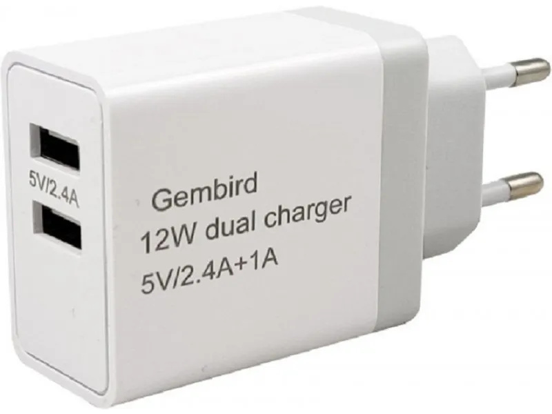 NPA-AC26 ** Gembird punjac za telefone i tablete 2x5v/24A+1A 12W +micro USB DATA kabl 1M (263)