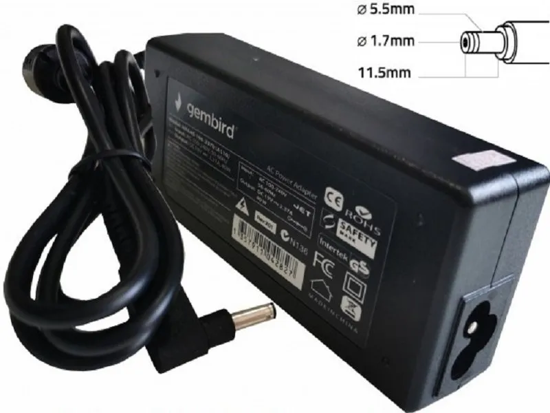 NPA65-190-3420 (AC07) punjač za laptop 65W-19V-3.42A, 5.5x1.7mm yellow (819 Alt=AC09)38947