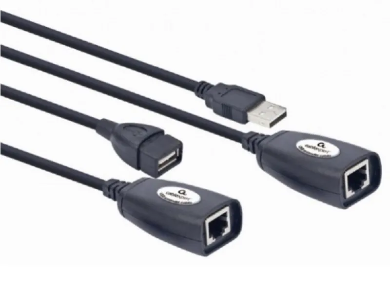 UAE-30M USB extender works with CAT6 or CAT5E LAN cables 30m