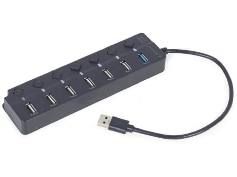 UHB-U3P1U2P6P-01 7-port USB hub (1xUSB 3.1 + 6xUSB 2.0) with switches
