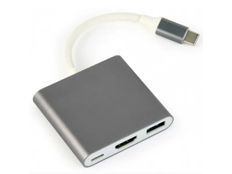 USB type-C multi-adapter, HDMI, USB, Space Grey (A-CM-HDMIF-02-SG)