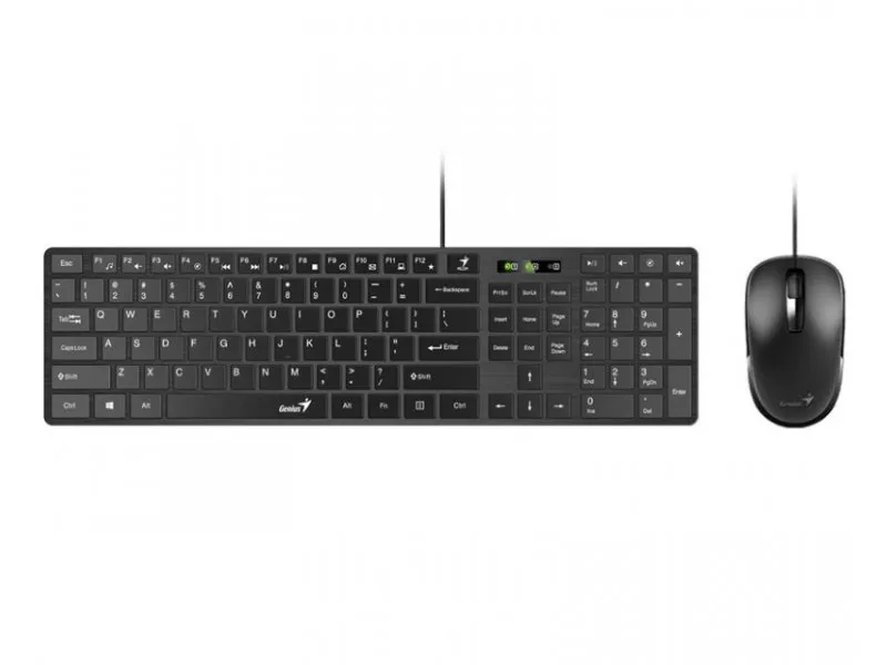 SlimStar C126 USB US crna tastatura+ USB crni miš