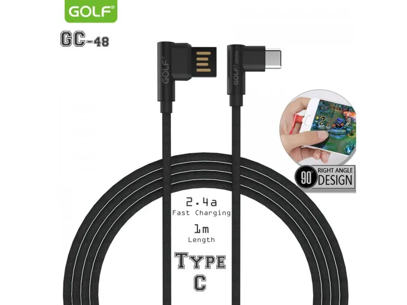 Mikro usb kabl 1m 90° GC-48m crni (00G98)