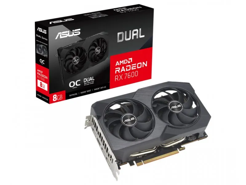 AMD Radeon RX 7600, 8GB, 3xDP, 1xHDMI, DUAL-RX7600-O8G