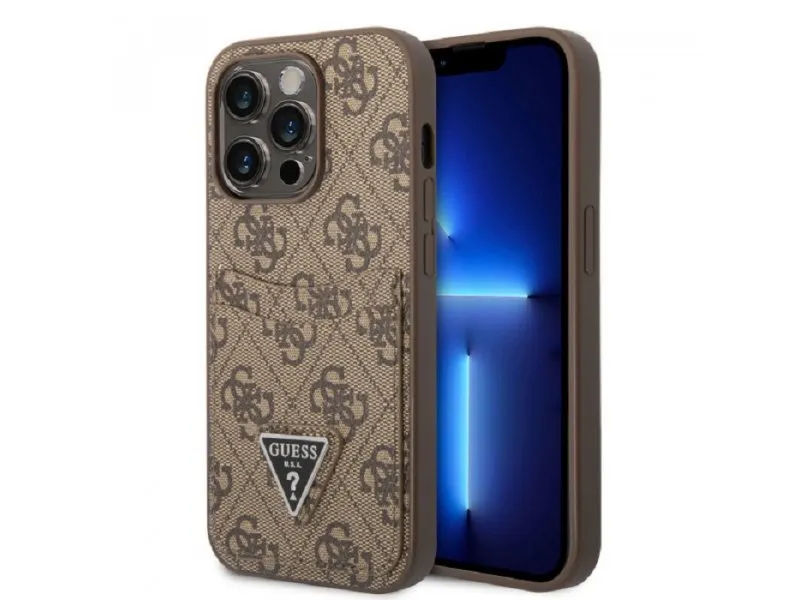 Maska za iPhone 14 Pro 4G Double card triangle Brown