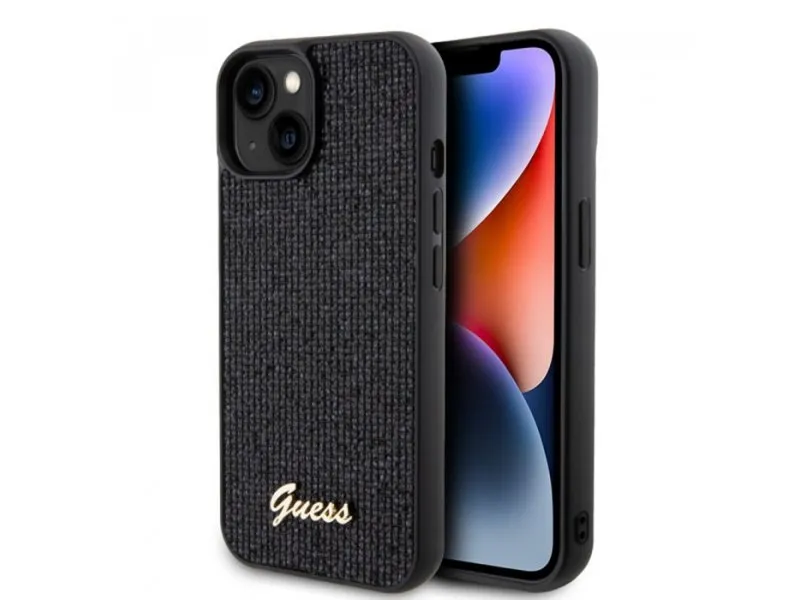 maska za iPhone 15 Plus DISCO SCRIPT METAL BLACK