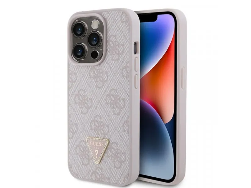 maska za iPhone 15 Pro LEATHER 4G TRIANGLE STRASS PIN
