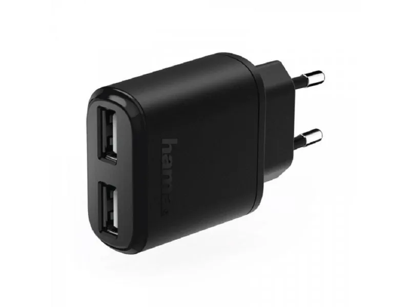 Kućni punjač, 2x USB, 2.4 A, crni 173623