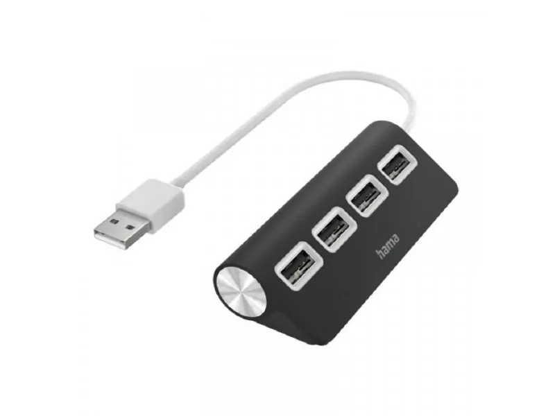 USB 2.0 HUB 1:4, 480 Mbit/S, Crni, 200119