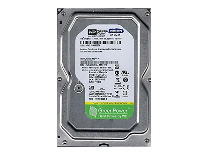 1TB Green 3.5/64MB/SATA/7200 rpm WD10EURX Refubrished