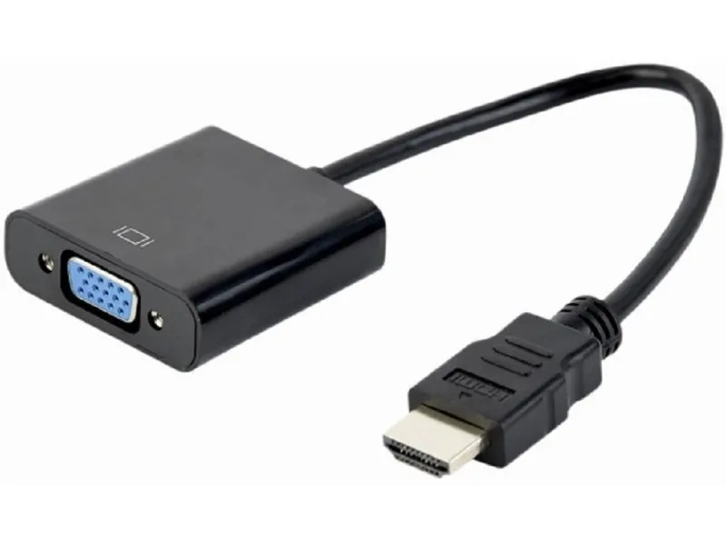 HDMI to VGA adapter, HD15, M/F, 15cm, crni (A-HDMI-VGA-04)