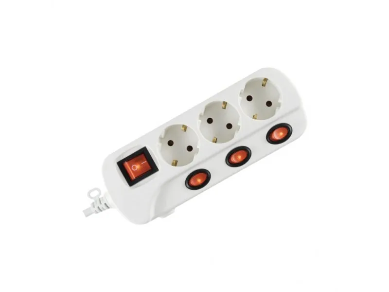 Razvodnik sa 3 mesta 3m 1.5mm2 + prekidači NVK03K-3/WH/1,5
