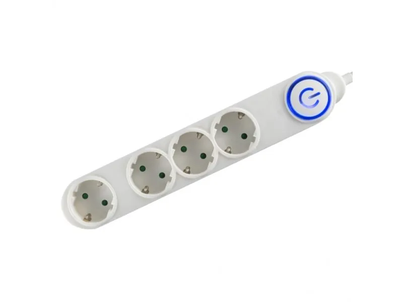 Razvodnik sa 4 mesta 5m 1.5mm2 + nožni prekidač NV04TK-5/WH/1,5