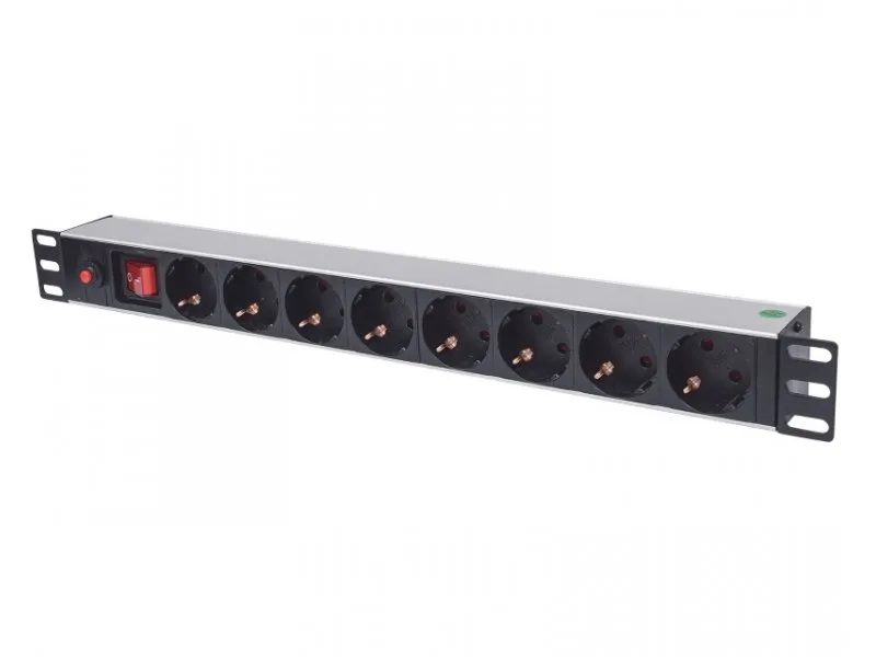 19 Power Strip 8-Sockets German type produzni kabl sa zastitom crni
