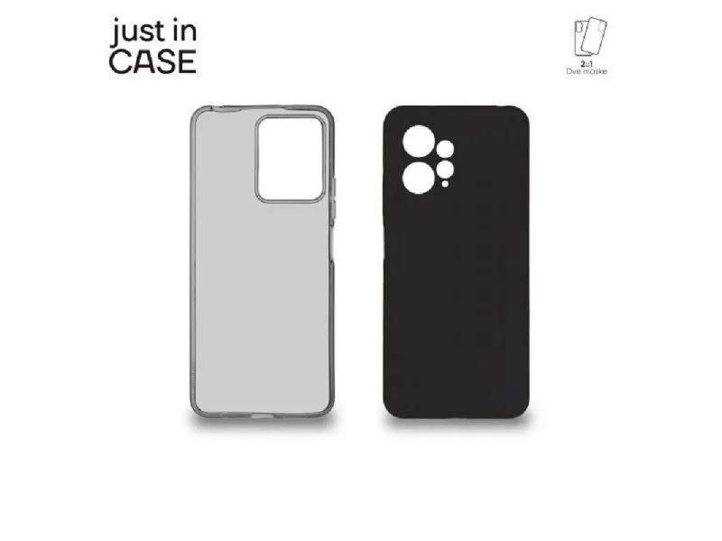 2u1 Extra case MIX paket maski za telefon CRNI za Xiaomi Redmi Note 12