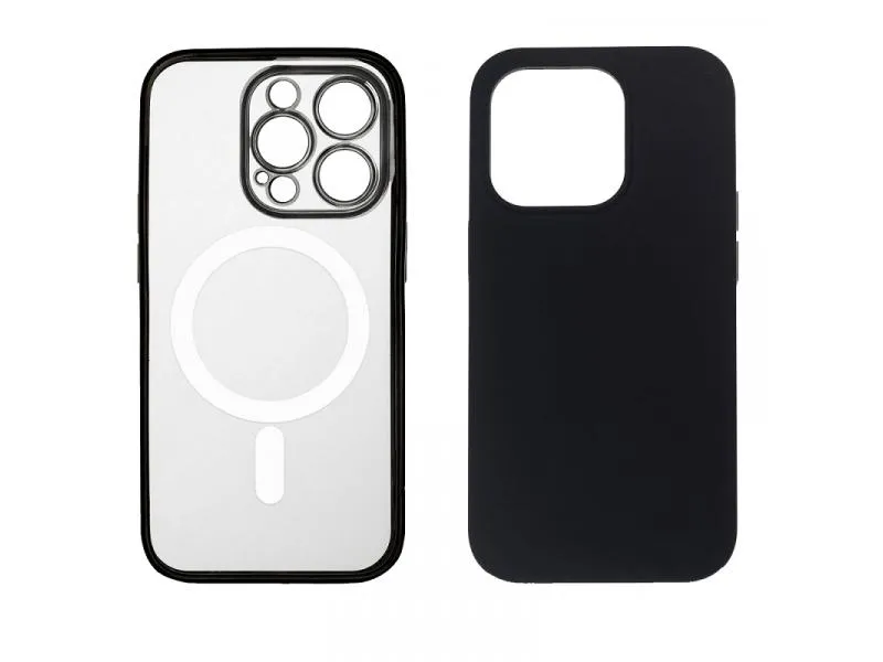 2u1 transparentna/crna - Zaštitna maska za iPhone 14 Pro