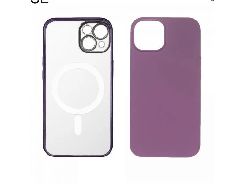 2u1 transparentna/ljubičasta - Zaštitna maska za iPhone 14