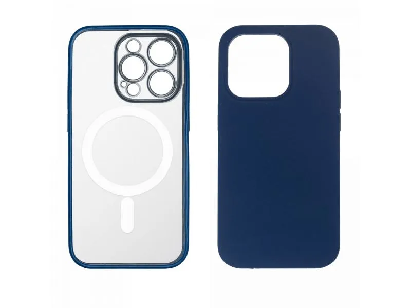 2u1 transparentna/plava - Zaštitna maska za iPhone 14 Pro