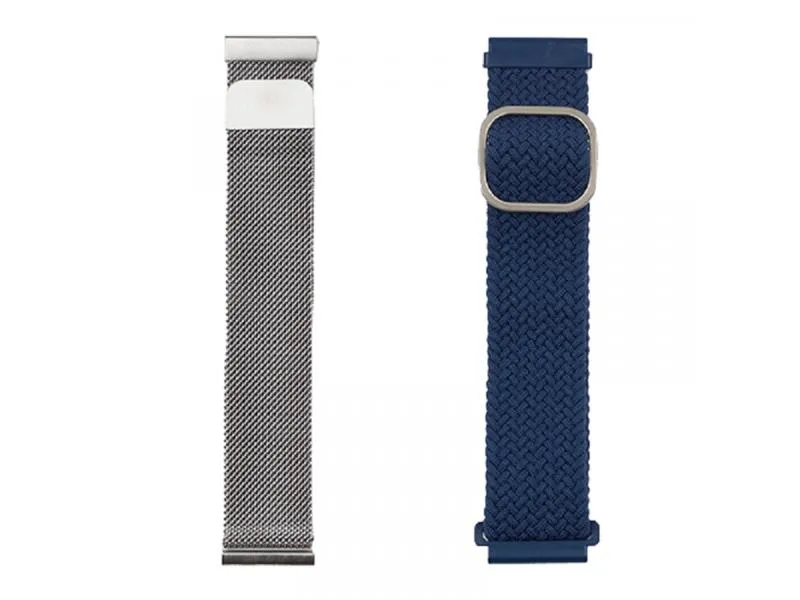 NARUKVICA 2in1 tekstil/metal 22mm TEGET+SILVER